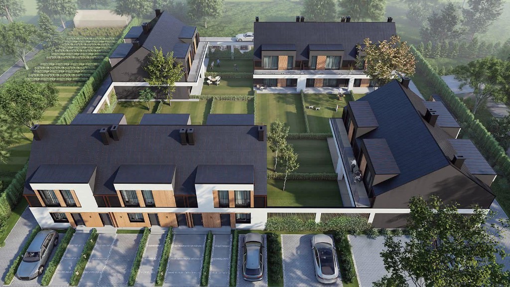 Green Park – perspektywa z przestrzeni ogrodowej, widok na balkony