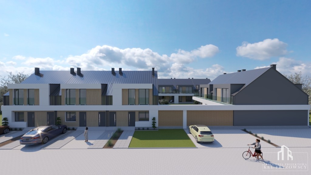 Green Park – elewacja frontowa budynku 6-lokalowego, perspektywa daleka