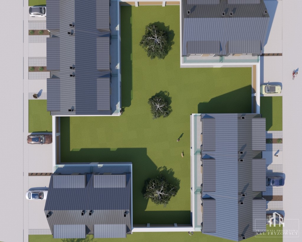 Green Park – rzut z lotu ptaka, zagospodarowanie całego terenu inwestycji