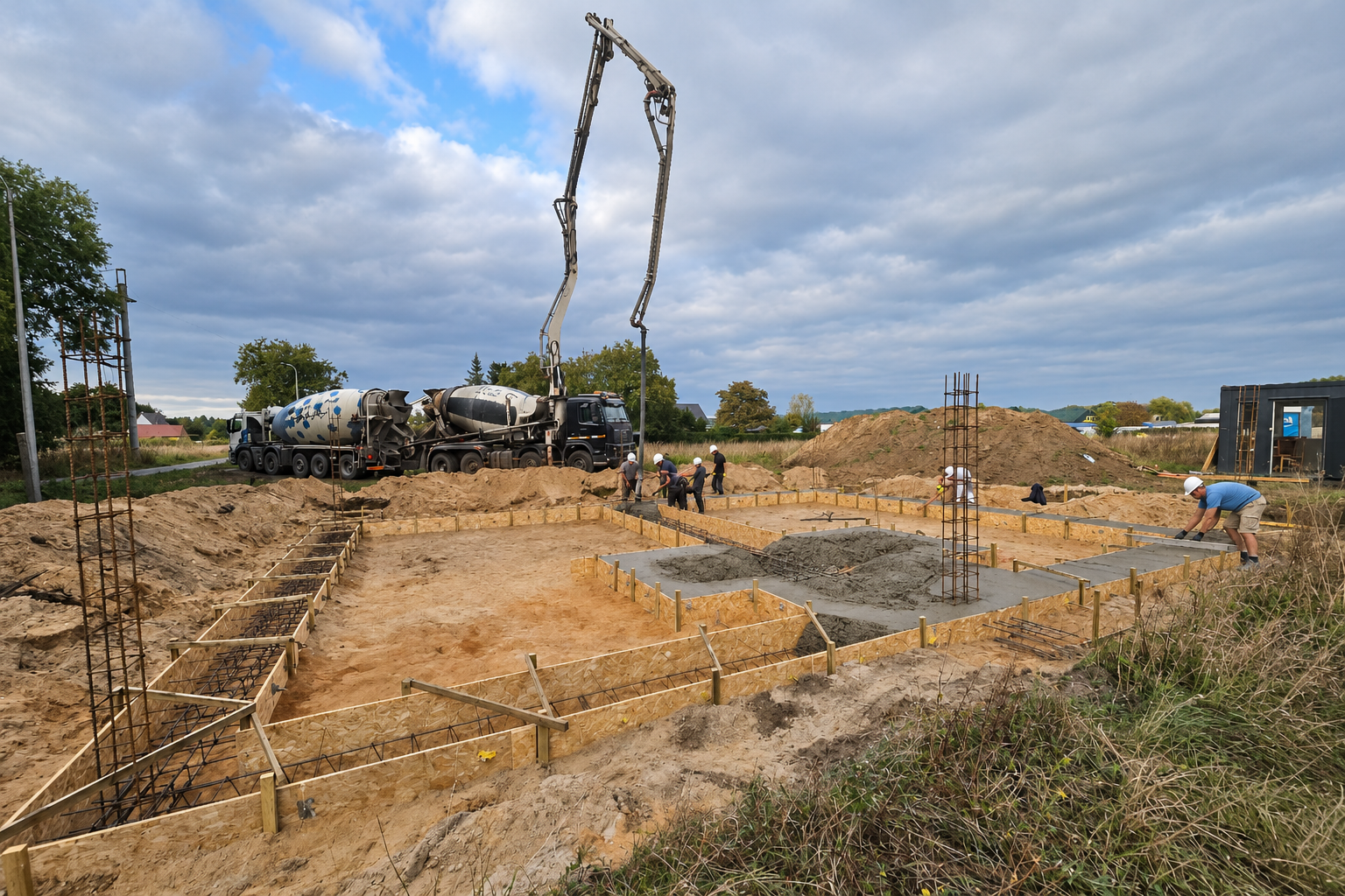 Betonowanie fundamentów — Green Park w Słubicach